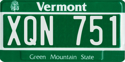 VT license plate XQN751