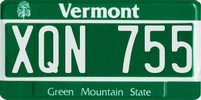 VT license plate XQN755