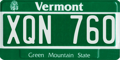 VT license plate XQN760