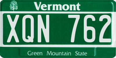 VT license plate XQN762