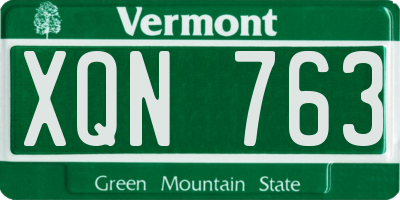 VT license plate XQN763