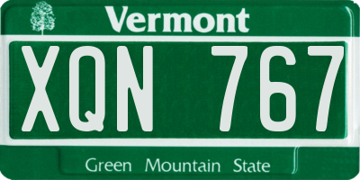 VT license plate XQN767
