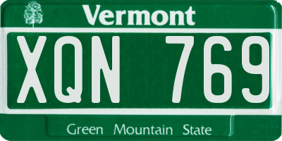 VT license plate XQN769