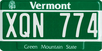 VT license plate XQN774