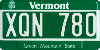VT license plate XQN780