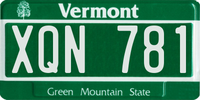 VT license plate XQN781