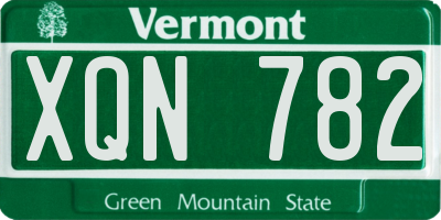 VT license plate XQN782