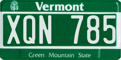 VT license plate XQN785