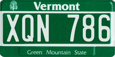 VT license plate XQN786