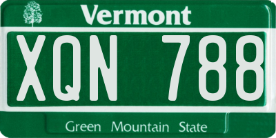 VT license plate XQN788