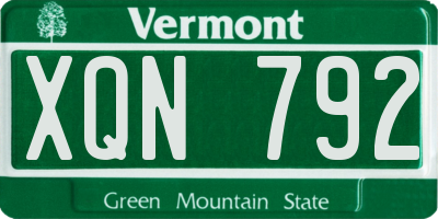 VT license plate XQN792