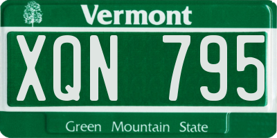 VT license plate XQN795