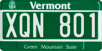 VT license plate XQN801
