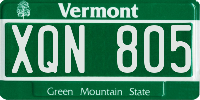 VT license plate XQN805