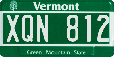 VT license plate XQN812