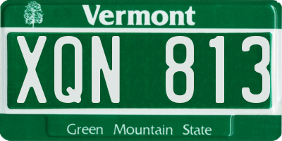 VT license plate XQN813