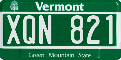 VT license plate XQN821