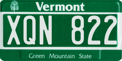 VT license plate XQN822