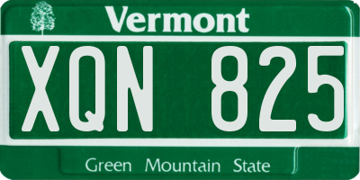 VT license plate XQN825
