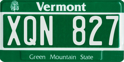 VT license plate XQN827