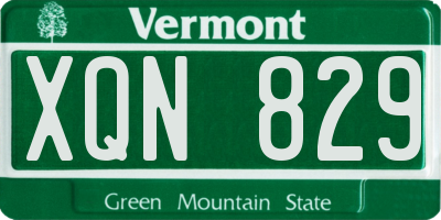 VT license plate XQN829