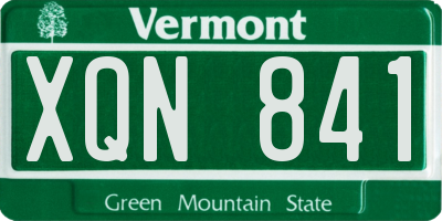 VT license plate XQN841