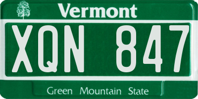 VT license plate XQN847