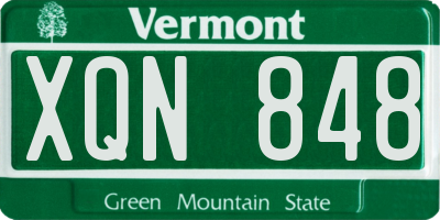 VT license plate XQN848