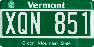 VT license plate XQN851