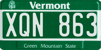 VT license plate XQN863