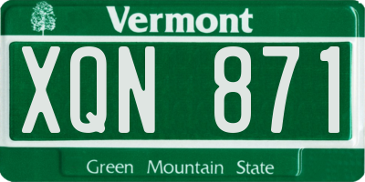 VT license plate XQN871