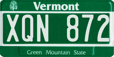 VT license plate XQN872