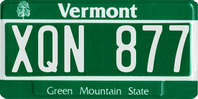 VT license plate XQN877