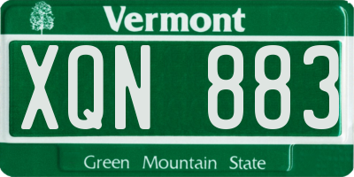 VT license plate XQN883