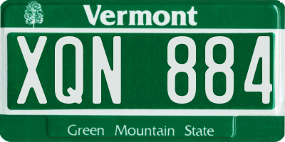 VT license plate XQN884