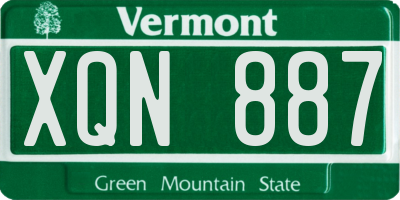 VT license plate XQN887