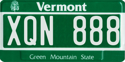 VT license plate XQN888