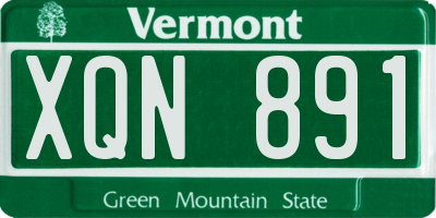 VT license plate XQN891