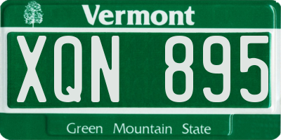 VT license plate XQN895