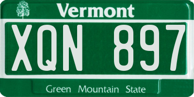 VT license plate XQN897