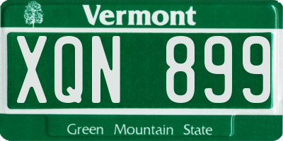 VT license plate XQN899