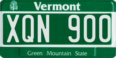 VT license plate XQN900