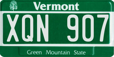 VT license plate XQN907