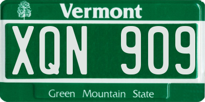 VT license plate XQN909
