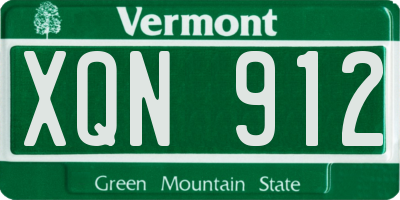 VT license plate XQN912