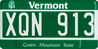 VT license plate XQN913