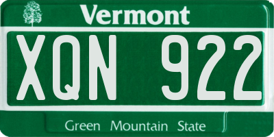 VT license plate XQN922