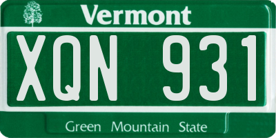 VT license plate XQN931
