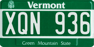 VT license plate XQN936