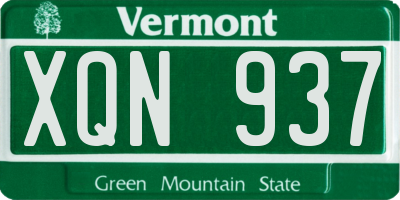 VT license plate XQN937